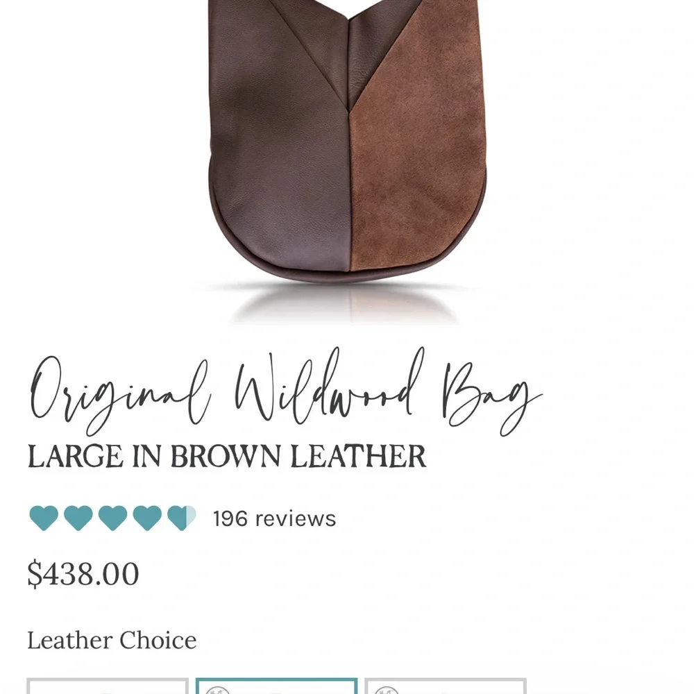 Women's Brown Leather and Suede Shoulder Bag- this is the large bag